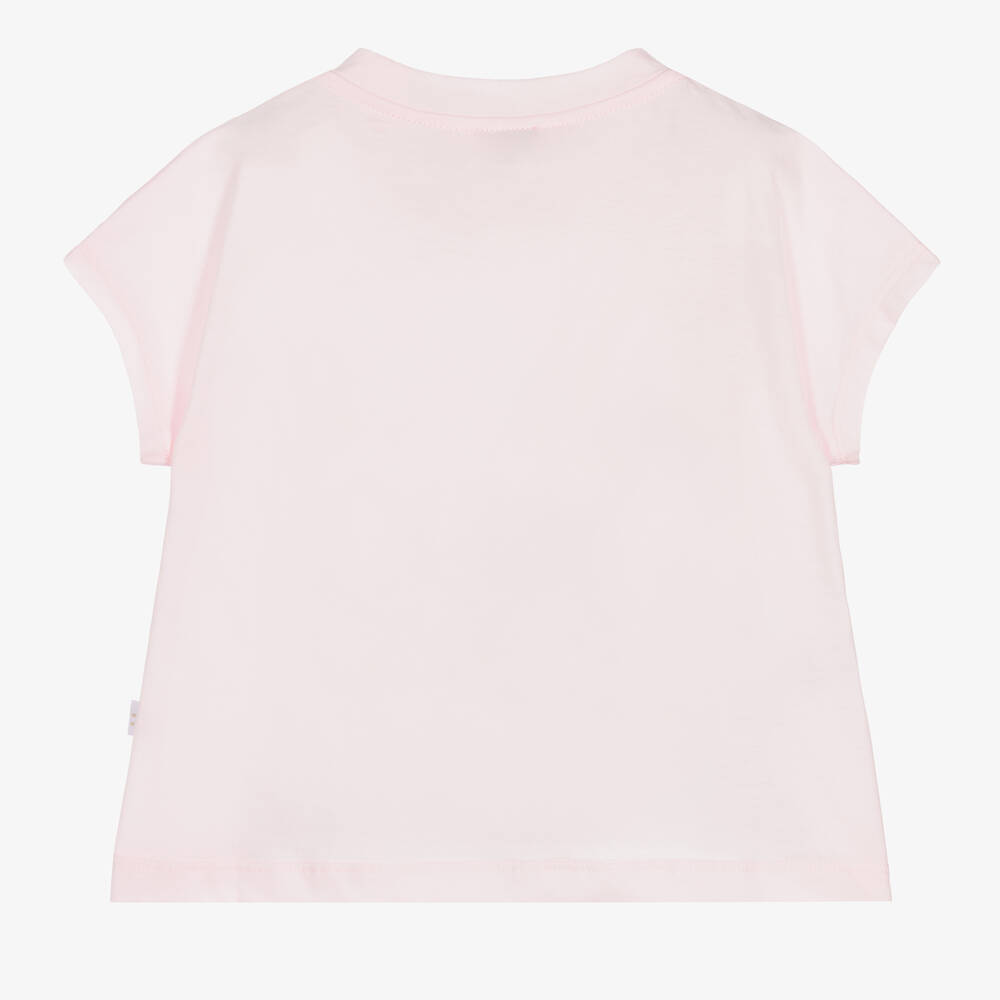 Il Gufo-Розовая хлопковая футболка с рисунком | Childrensalon Outlet