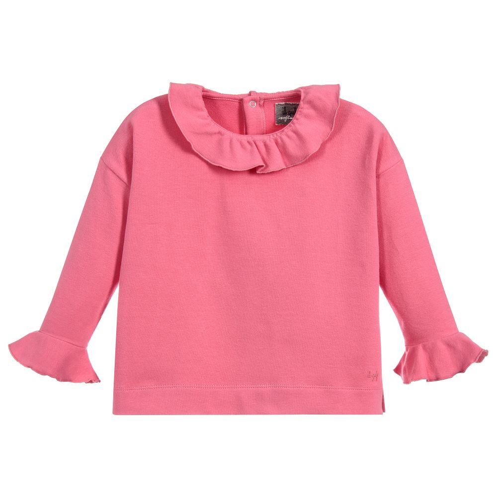 Il Gufo-Girls Pink Cotton Jersey Top | Childrensalon Outlet