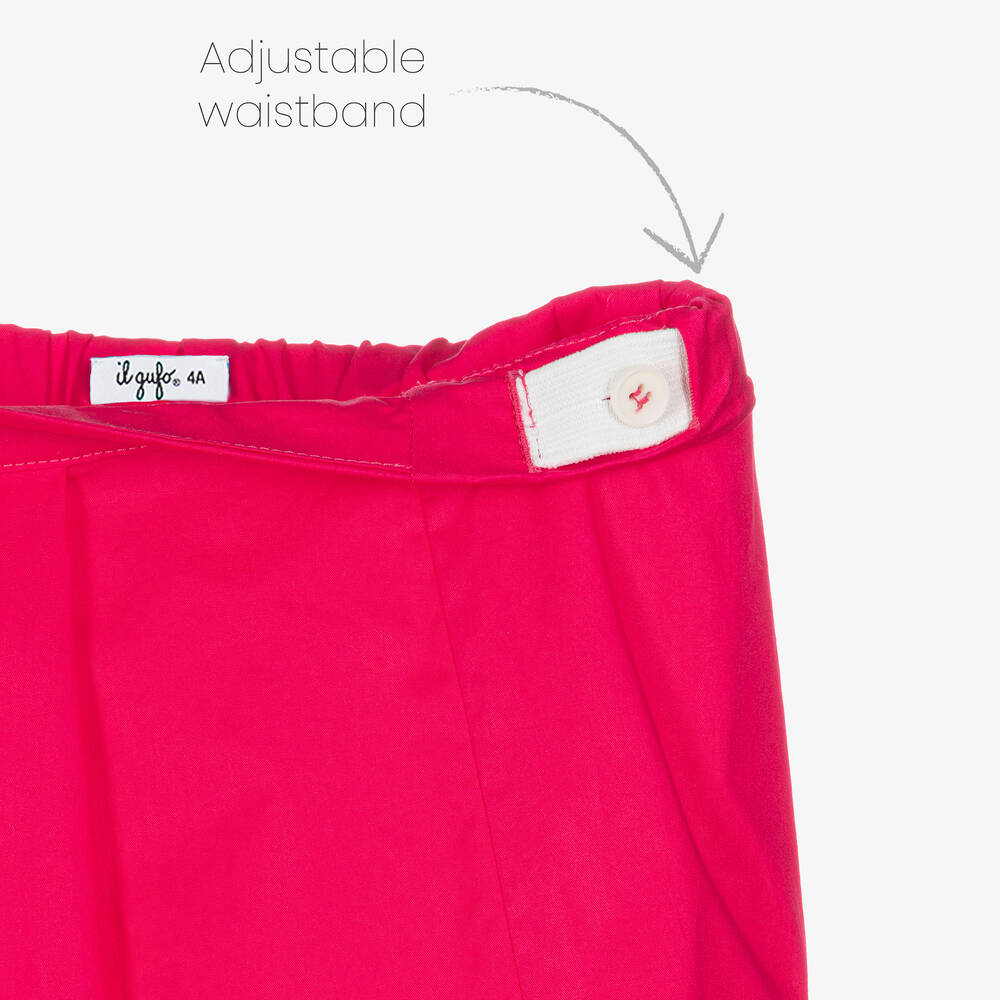 Il Gufo-طقم شورت قطن بوبلين لون زهري للبنات | Childrensalon Outlet