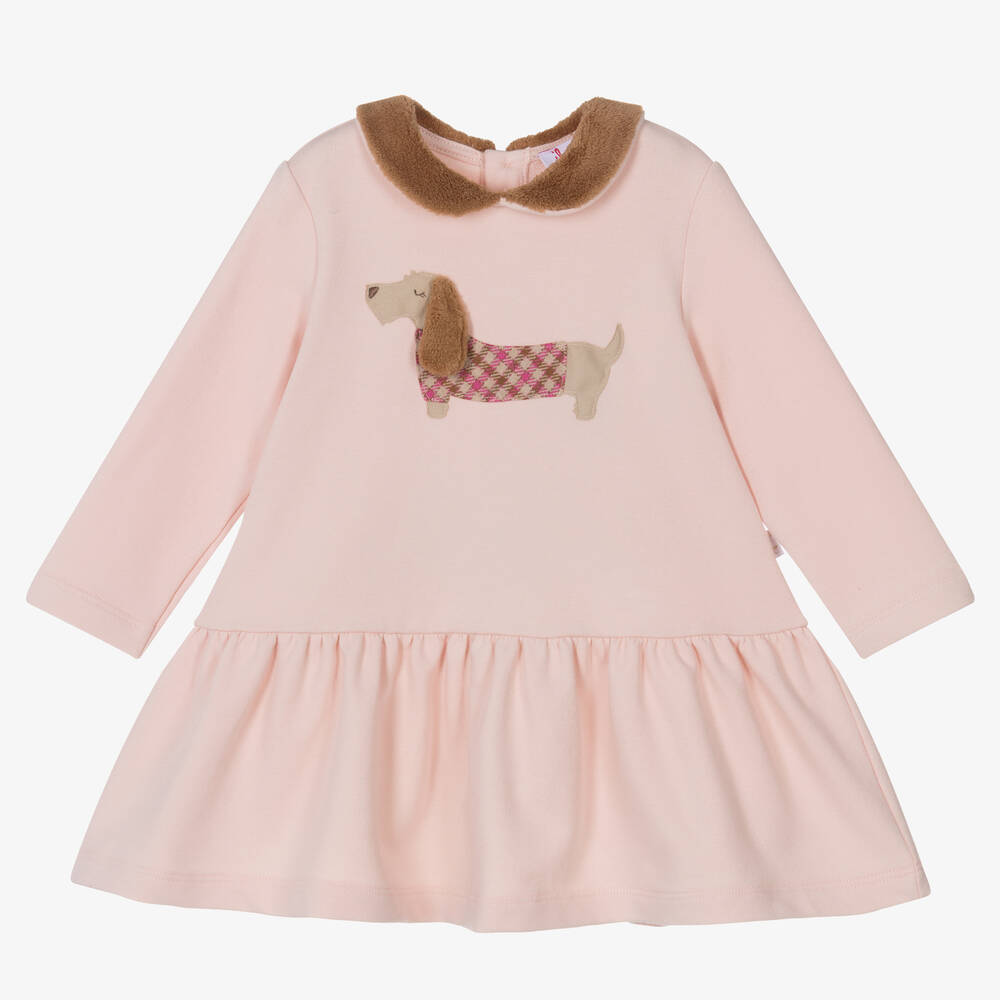 Il Gufo - Robe rose en coton teckel fille | Childrensalon