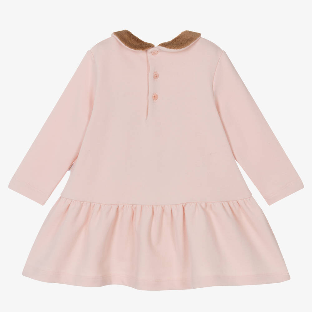 Il Gufo - Girls Pink Cotton Sausage Dog Dress