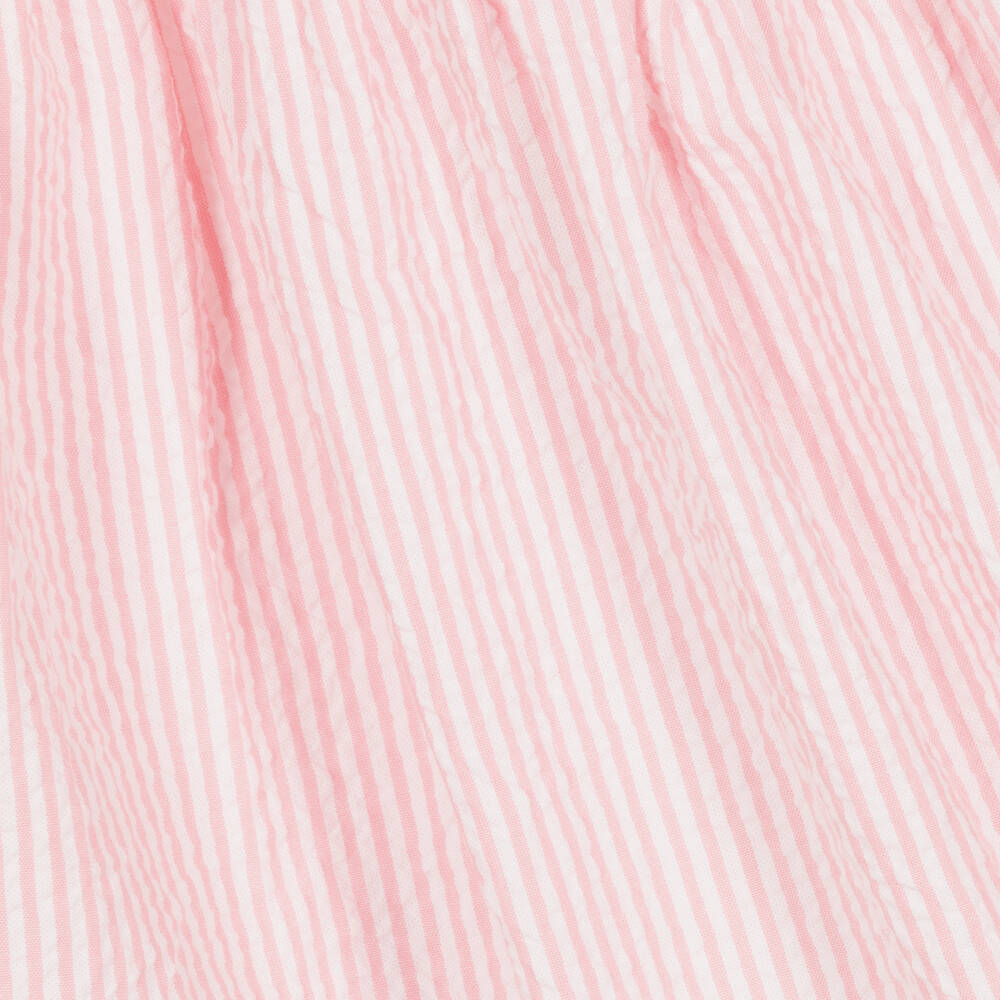 Il Gufo-Розовое хлопковое платье в мелкую полоску | Childrensalon Outlet