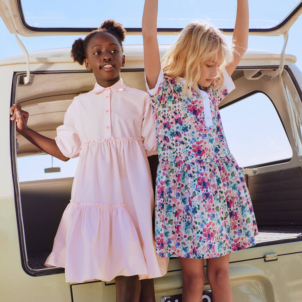 Girls pink cotton dress shop