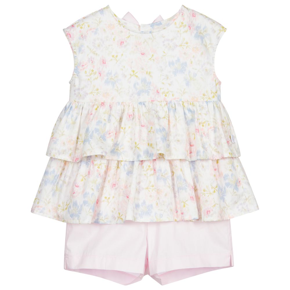 Il Gufo - Ensemble short rose en coton Fille | Childrensalon