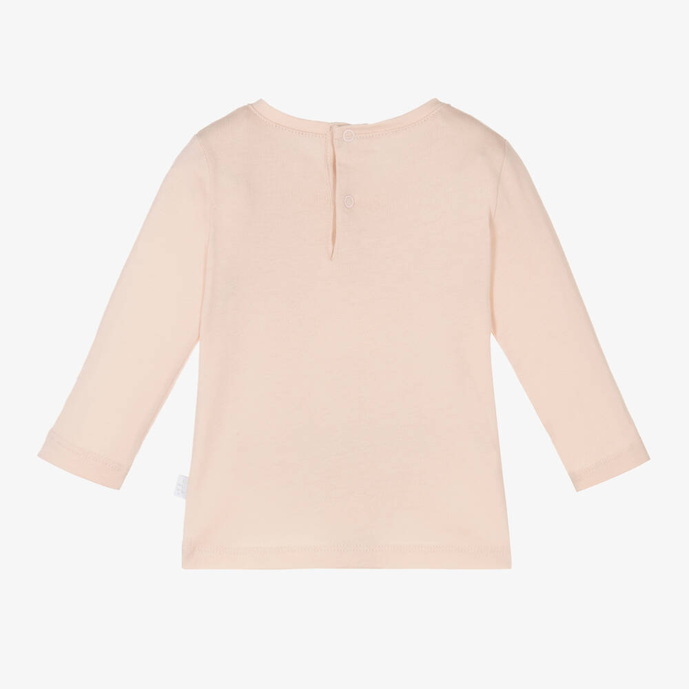 Il Gufo-Girls Pink Cotton Star Top | Childrensalon Outlet