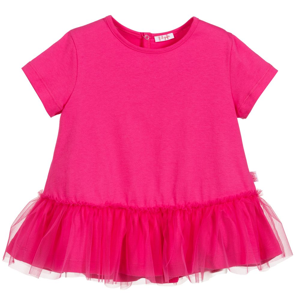 Il Gufo - Girls Pink Cotton T-Shirt | Childrensalon
