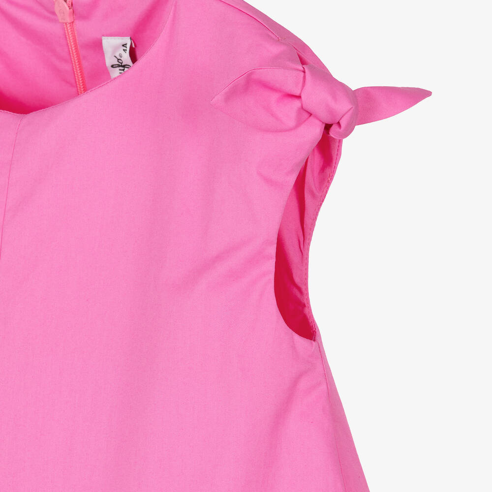 Il Gufo-فستان قطن بوبلين لون زهري | Childrensalon Outlet