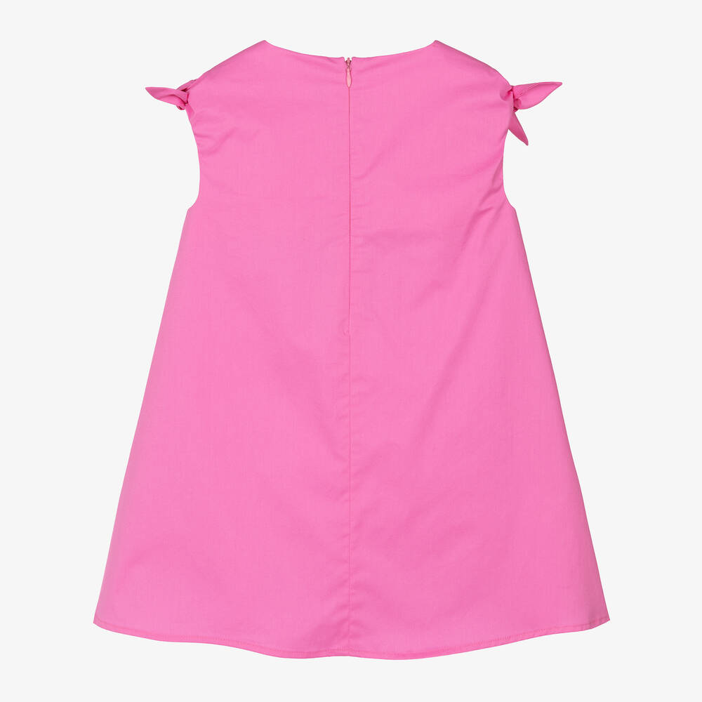 Il Gufo Girls Pink Cotton Trapeze Dress Childrensalon Outlet