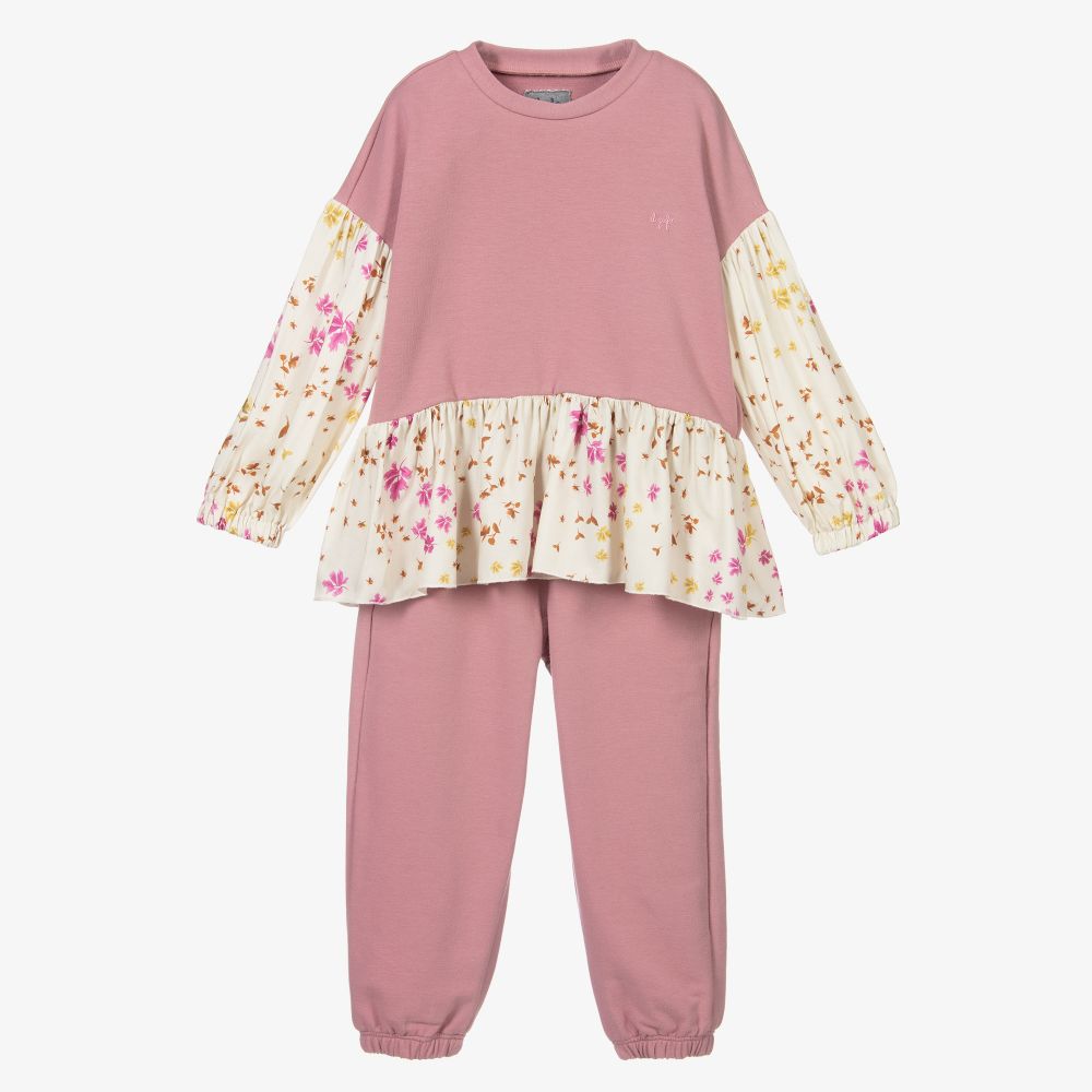 Il Gufo - Ensemble pantalon rose en coton Fille | Childrensalon