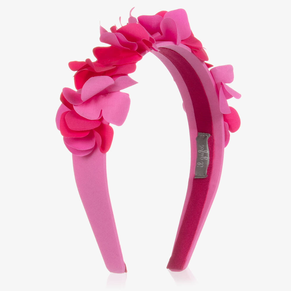 Il Gufo - Girls Pink Floral Hairband | Childrensalon