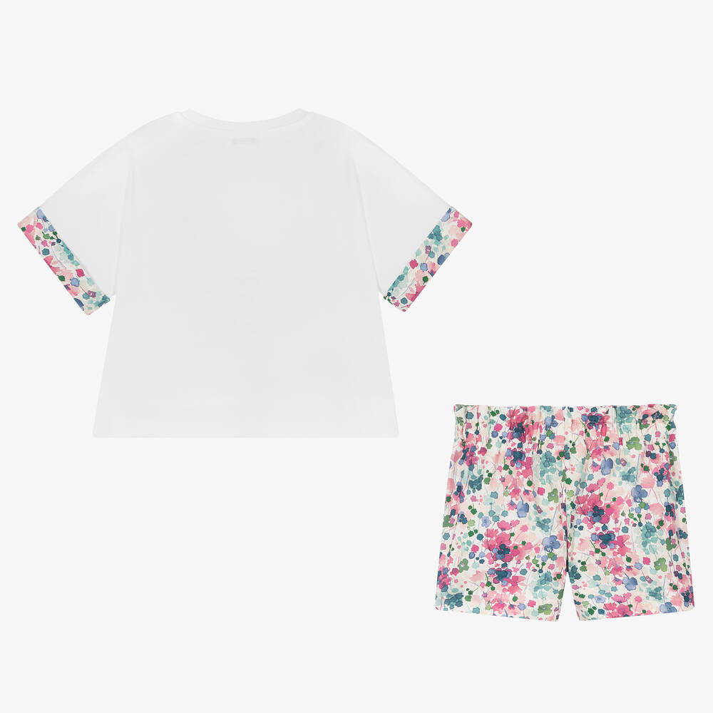 Il Gufo floral-print cotton shorts - White