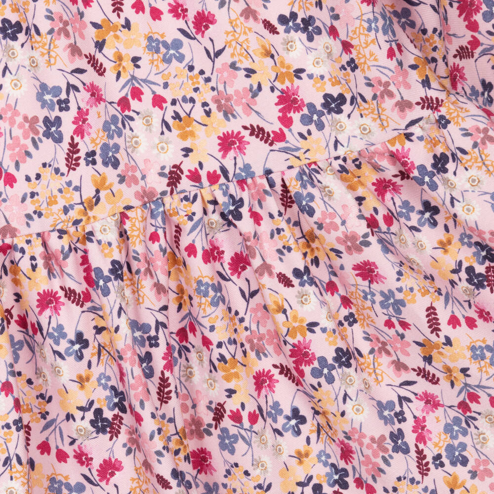 إيل غوفو-فستان بنات بطبعة ورود فيسكوز لون زهري | Childrensalon Outlet