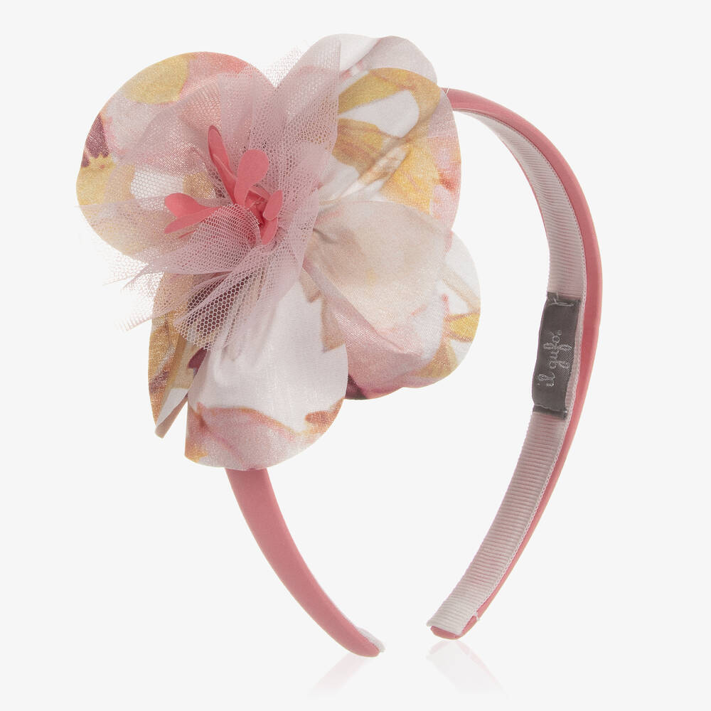 Il Gufo - Girls Pink Flower Hairband | Childrensalon