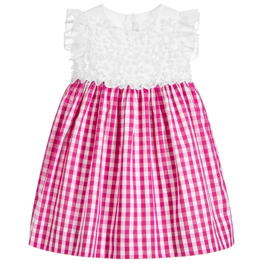 Il Gufo - Girls Pink Gingham Dress | Childrensalon
