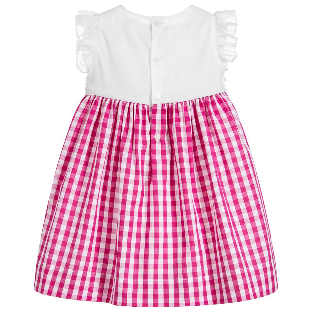 girls pink gingham dress