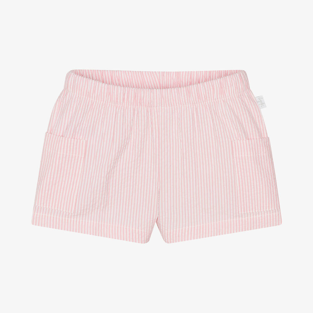 Pink seersucker shorts cheap