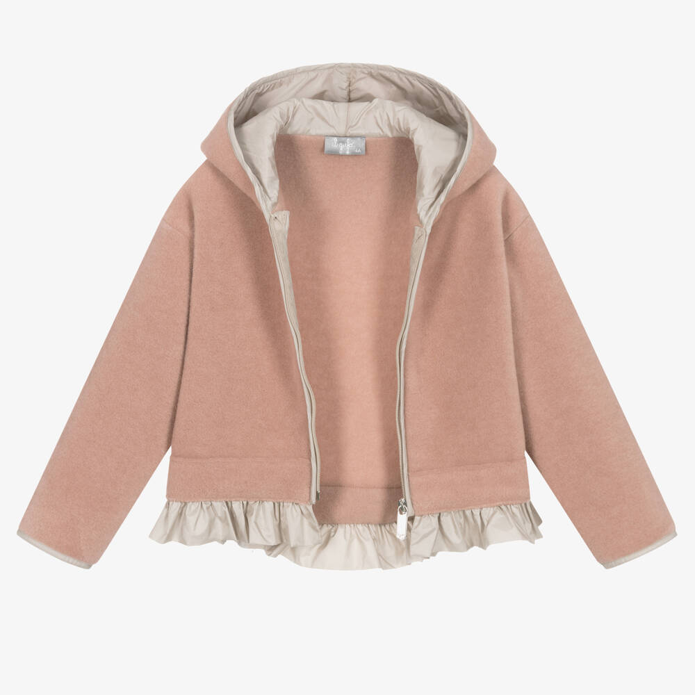 Il Gufo-جاكيت هودي فليس لون زهري للبنات | Childrensalon Outlet