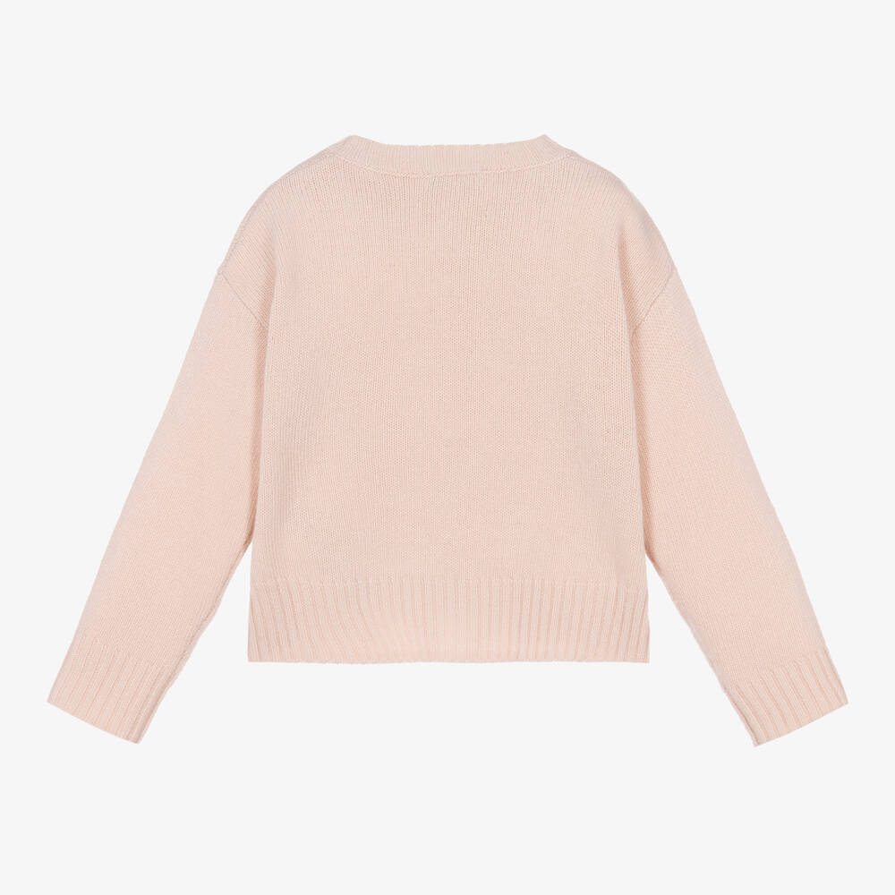 Il Gufo-Розовый кардиган из шерсти для девочек | Childrensalon Outlet