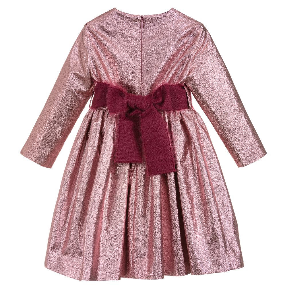 Il Gufo-Girls Pink Metallic Dress | Childrensalon Outlet