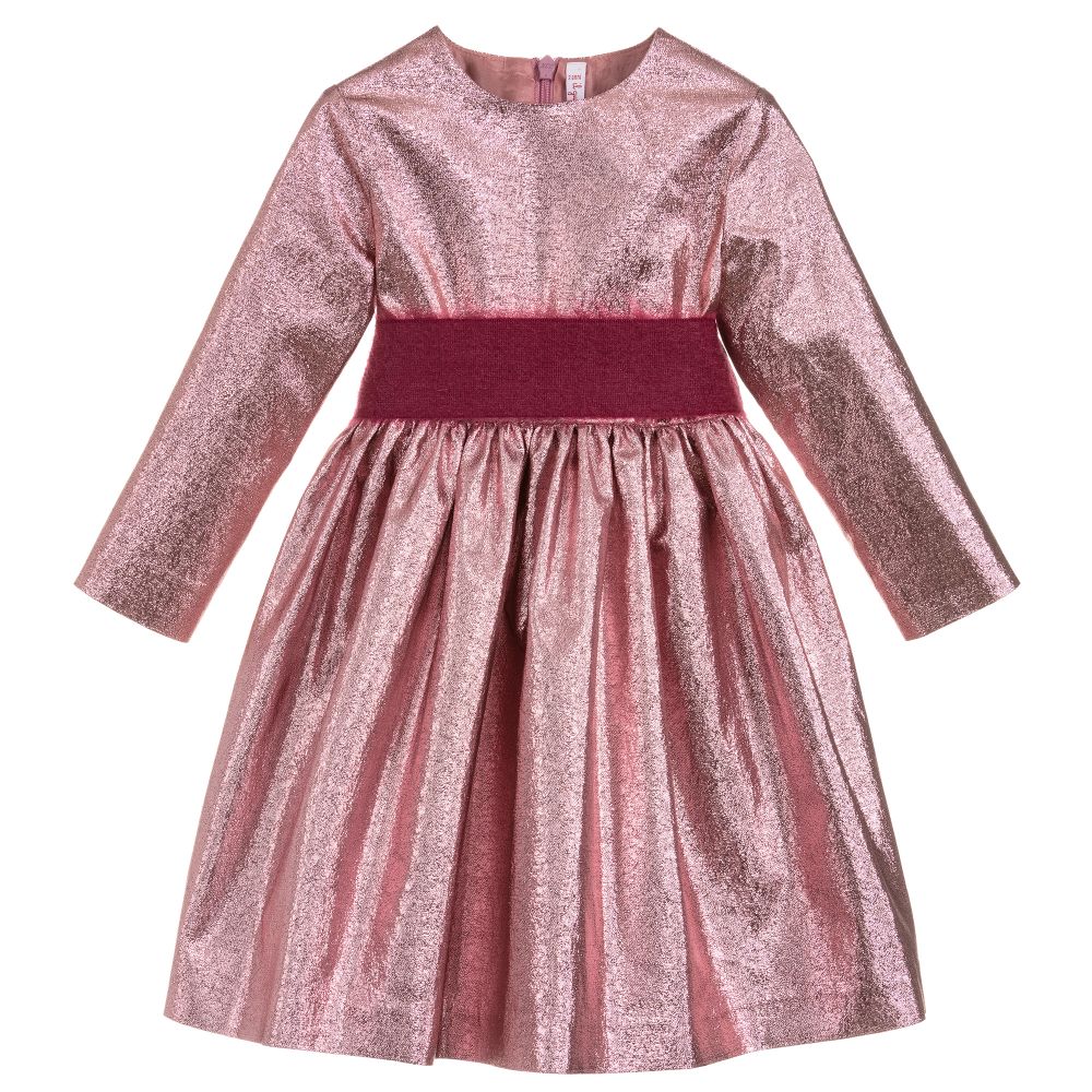 Il Gufo - Girls Pink Metallic Dress | Childrensalon