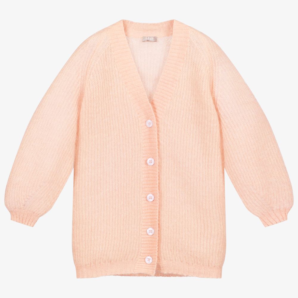 Il Gufo - Girls Pink Mohair Cardigan | Childrensalon