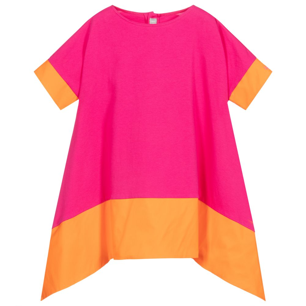 Il Gufo-Розово-оранжевое платье для девочек | Childrensalon Outlet