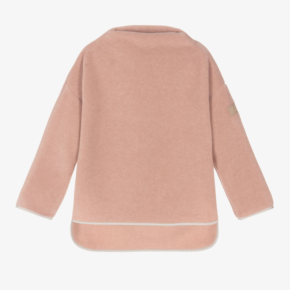 Il Gufo-Girls Pink Polar Fleece Sweatshirt | Childrensalon Outlet