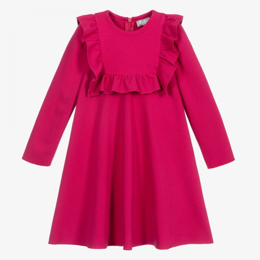 Il Gufo - Розовое платье с рюшами для девочек | Childrensalon
