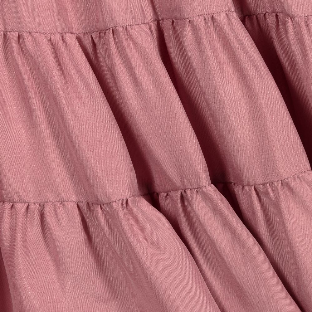 Il Gufo-فستان فيسكوز بطبقات لون زهري | Childrensalon Outlet