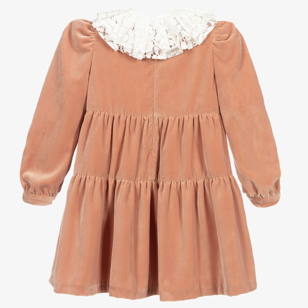Il Gufo-Розовое бархатное платье для девочек | Childrensalon Outlet