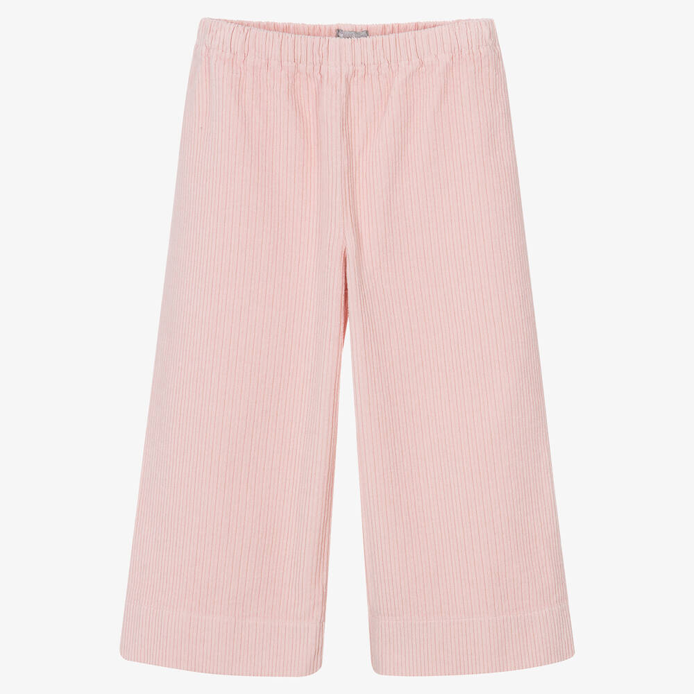Il Gufo-Girls Pink Wide Leg Corduroy Trousers | Childrensalon Outlet