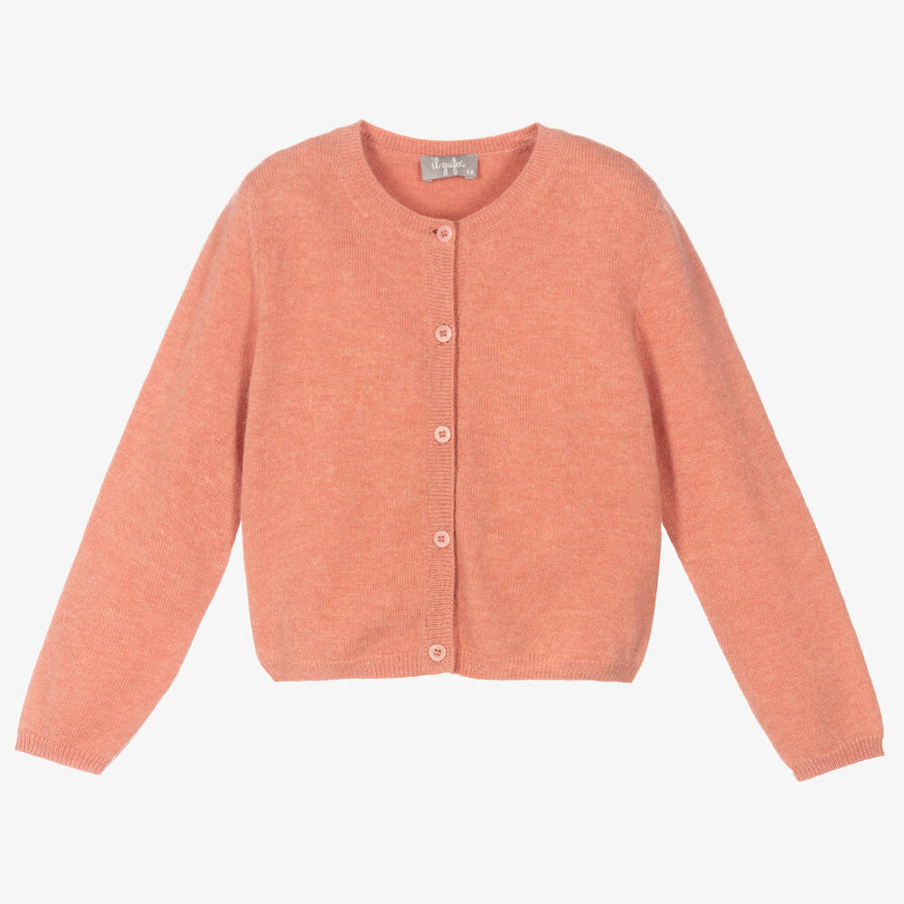 Il Gufo-Girls Pink Wool Cardigan | Childrensalon Outlet