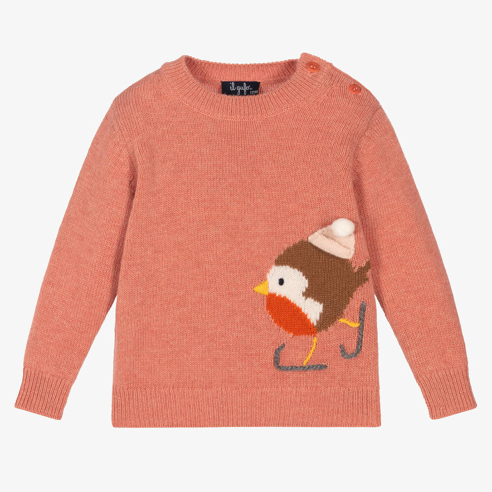 Il Gufo - Rosa Robin Wollpullover (M) | Childrensalon