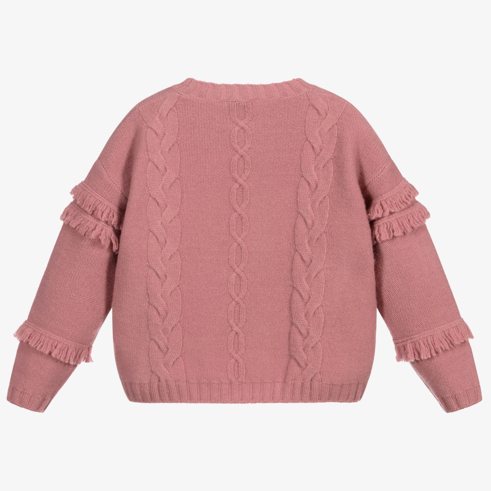 Il Gufo-Girls Pink Wool Sweater | Childrensalon Outlet
