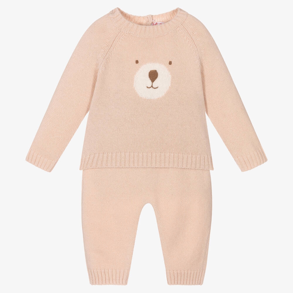 Il Gufo-Girls Pink Wool Trouser Set | Childrensalon Outlet