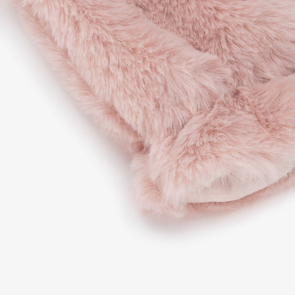 Il Gufo-Girls Plush Pink Mittens | Childrensalon Outlet