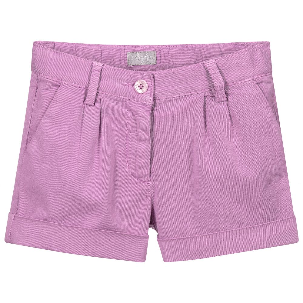 Il Gufo - Girls Purple Cotton Shorts | Childrensalon