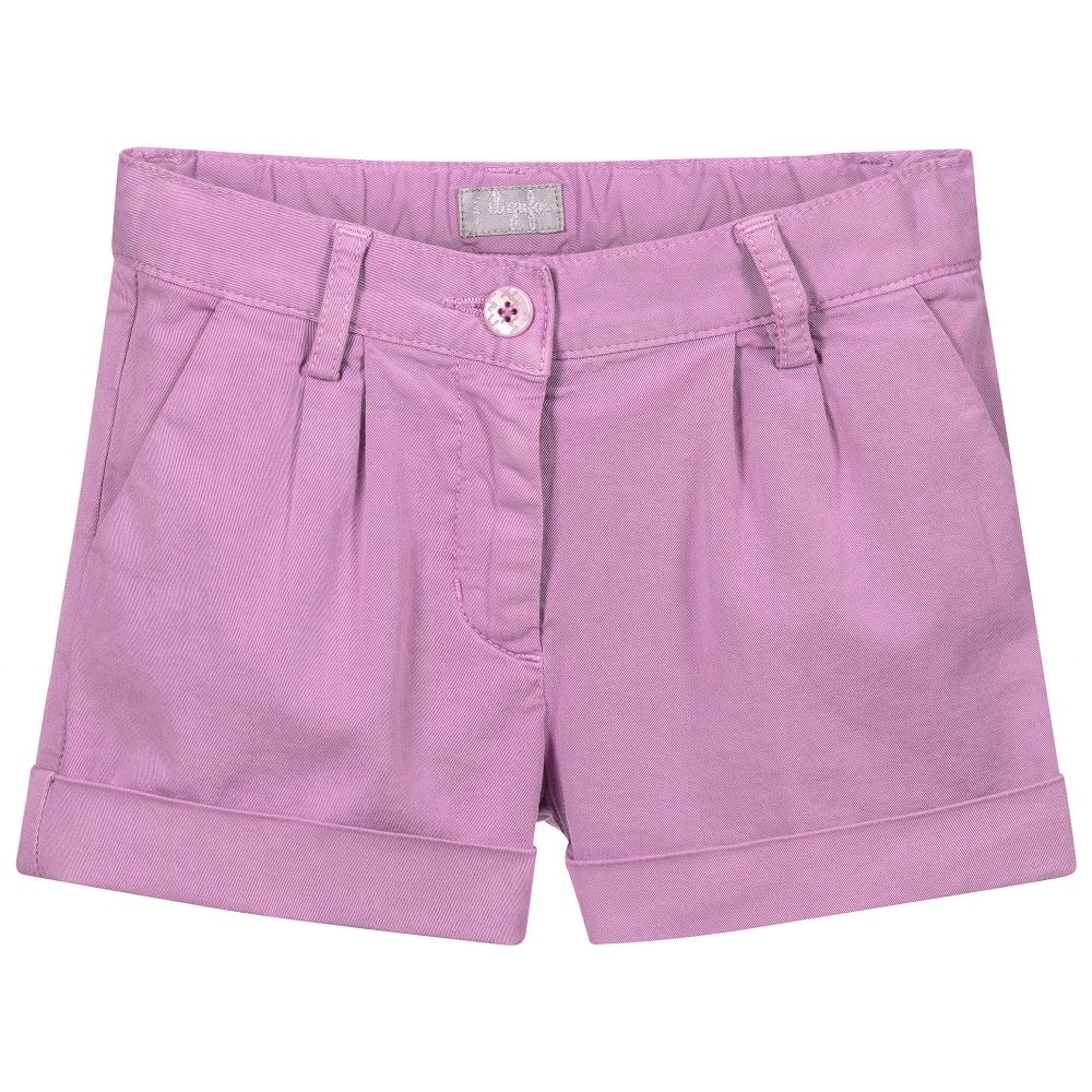 Il Gufo Girls Purple Cotton Shorts Childrensalon Outlet