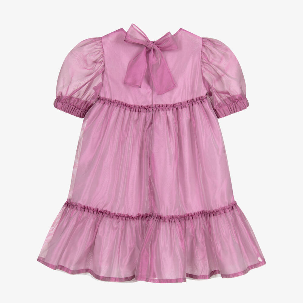 Il Gufo-فستان مزيج حرير لون بنفسجي | Childrensalon Outlet