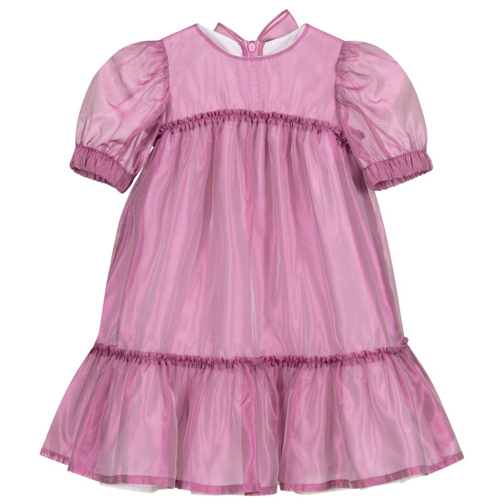 Il Gufo-Girls Purple Silk Dress | Childrensalon Outlet