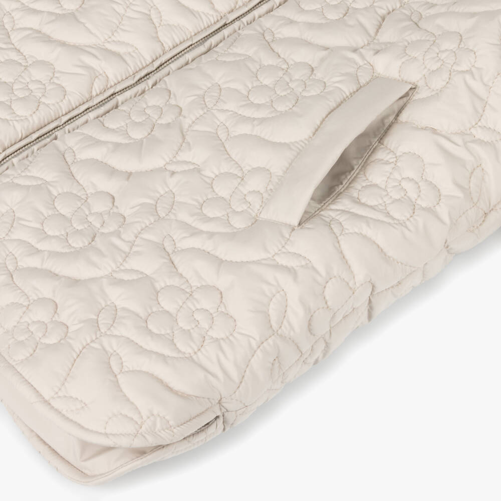 Il Gufo-Girls Quilted Beige Hooded Jacket | Childrensalon Outlet