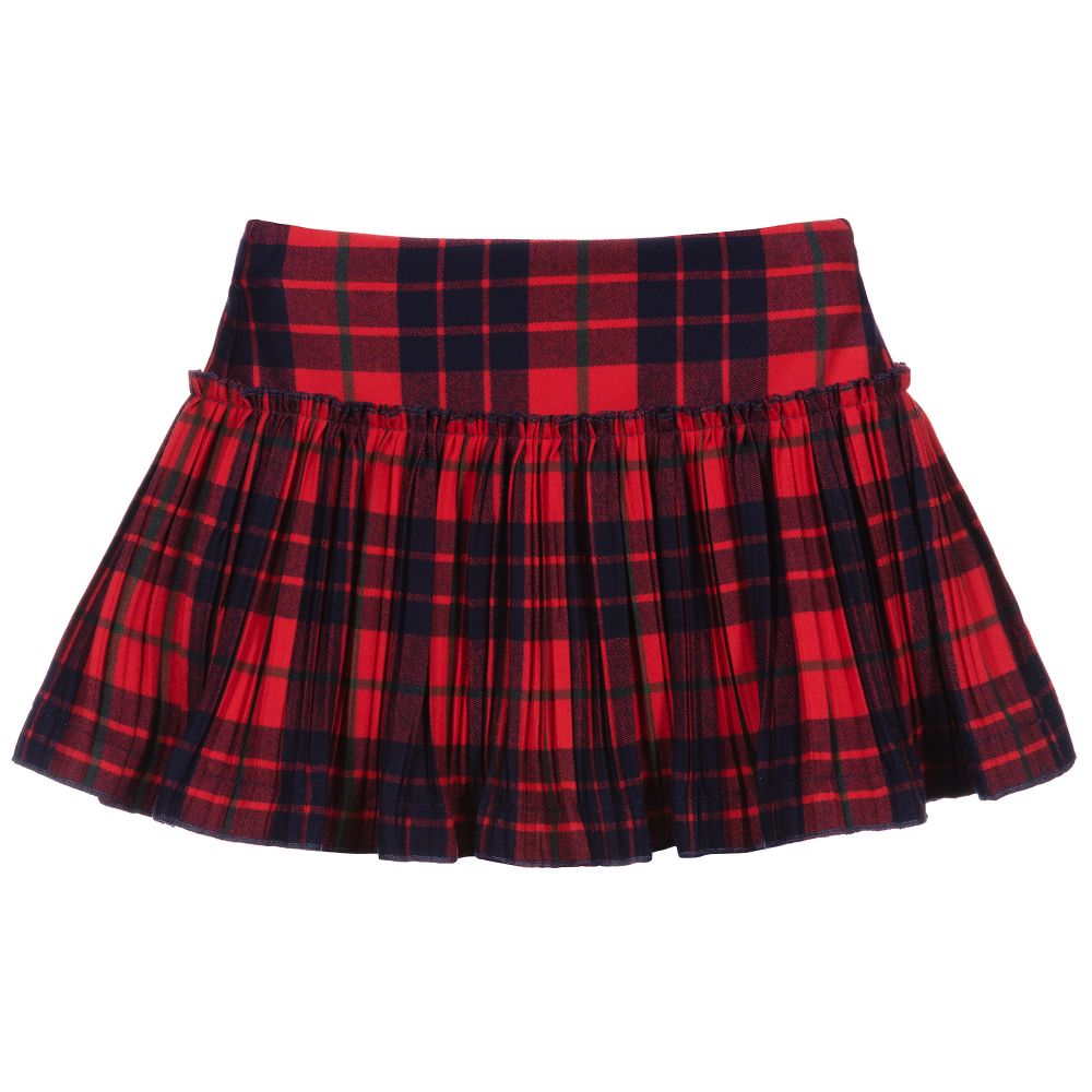 Il Gufo - Girls Red & Blue Tartan Skirt | Childrensalon