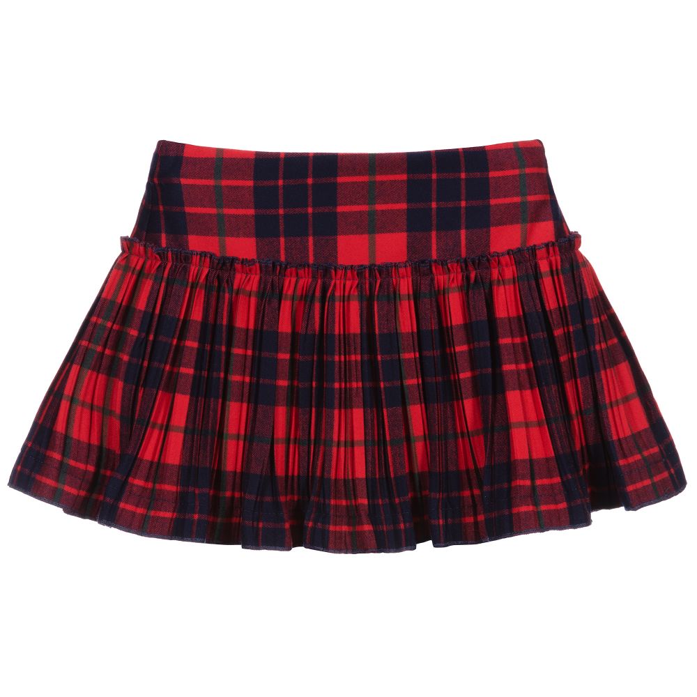 Il Gufo-Girls Red & Blue Tartan Skirt | Childrensalon Outlet