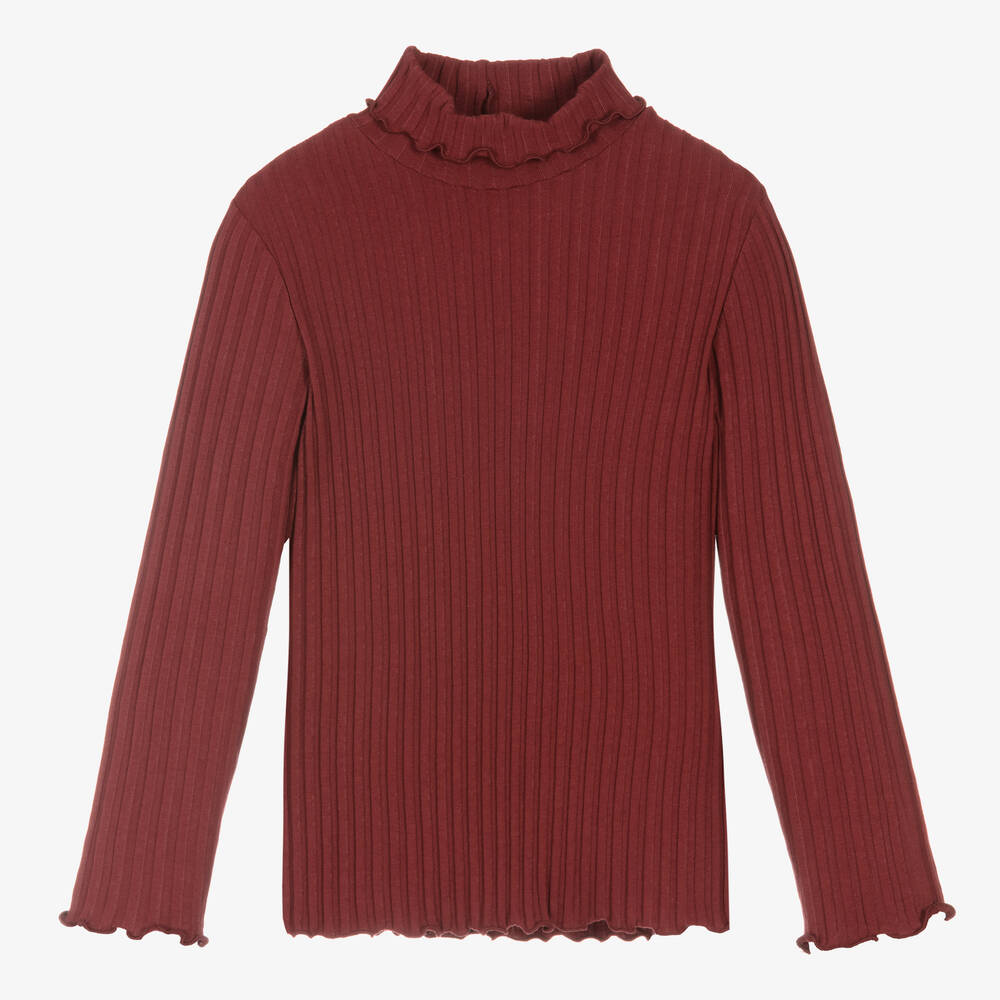 Il Gufo - Красный хлопковый свитер поло для девочек | Childrensalon