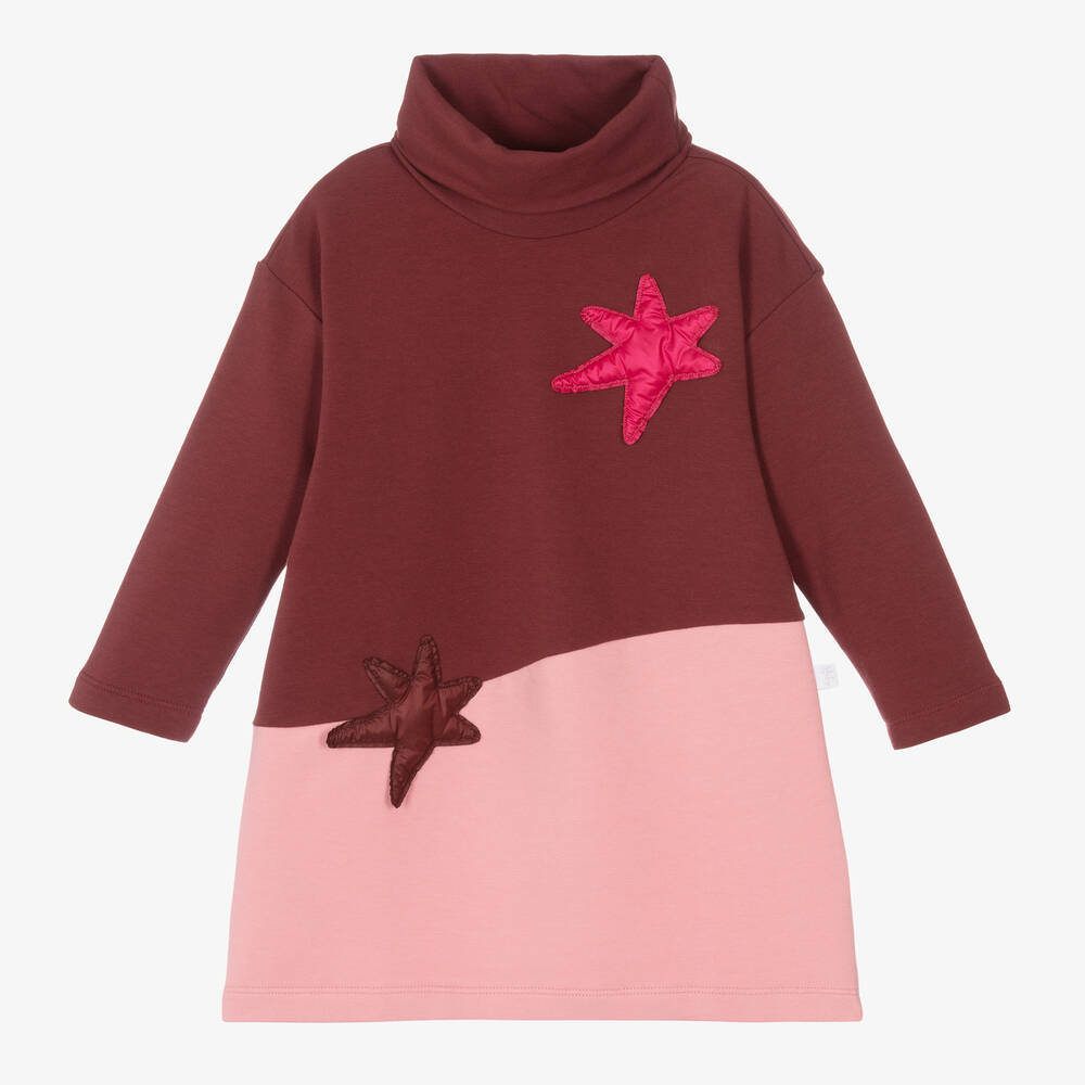 Il Gufo - Красно-розовое хлопковое платье для девочек | Childrensalon