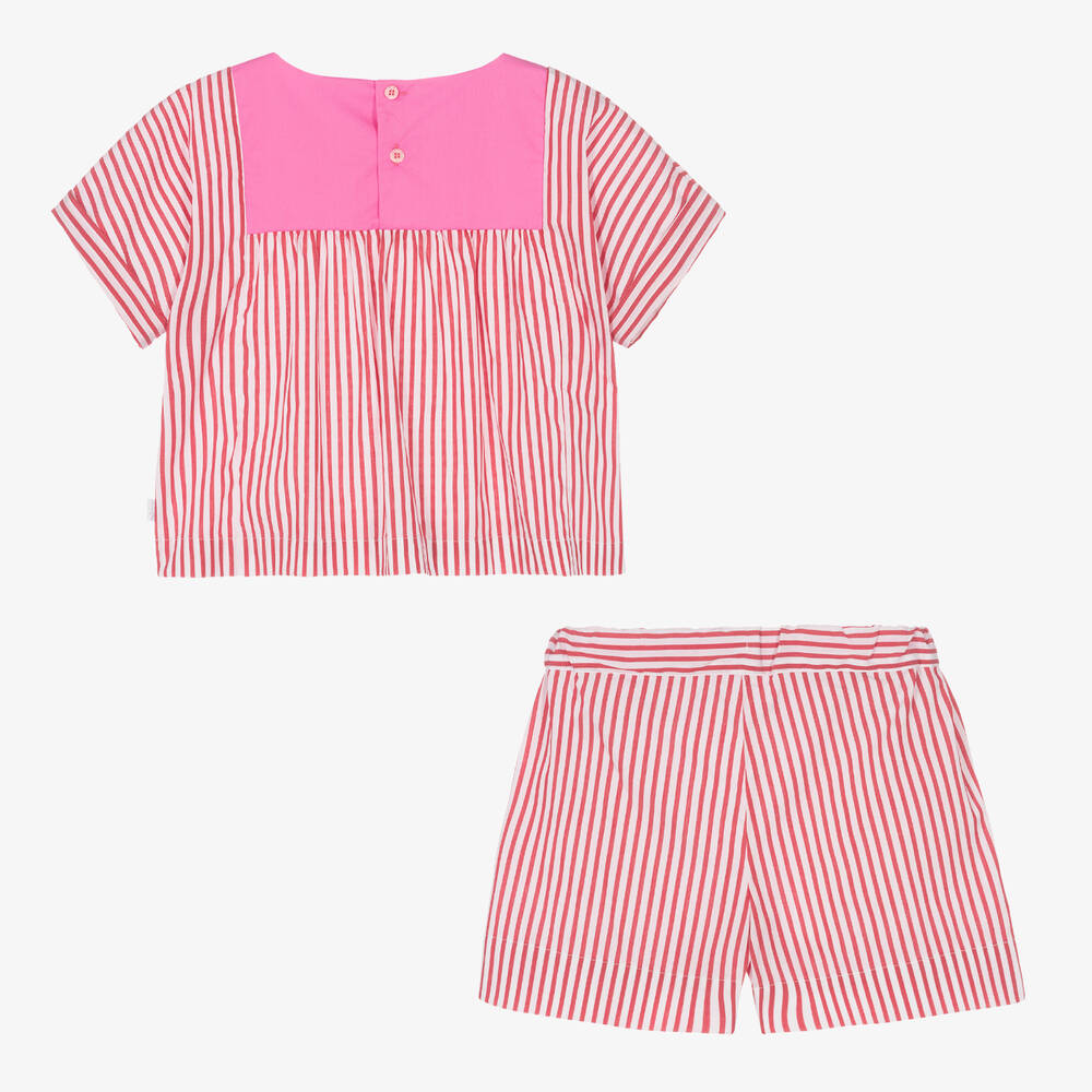 Il Gufo-Красно-розовый тор и шорты из хлопка | Childrensalon Outlet