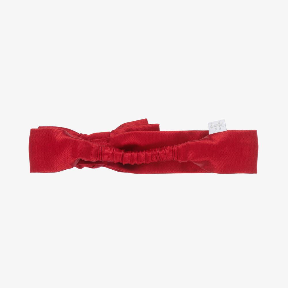 Il Gufo-Girls Red Satin Headband | Childrensalon Outlet