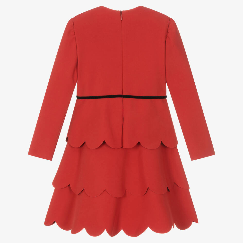Il Gufo-فستان مزيج جيرسي لون أحمر | Childrensalon Outlet