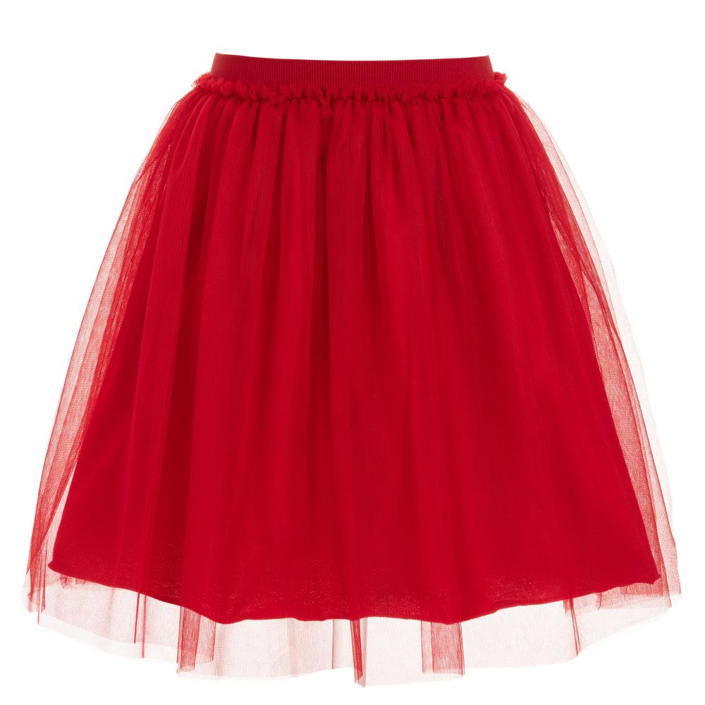 Il Gufo - Girls Red Tulle Skirt | Childrensalon