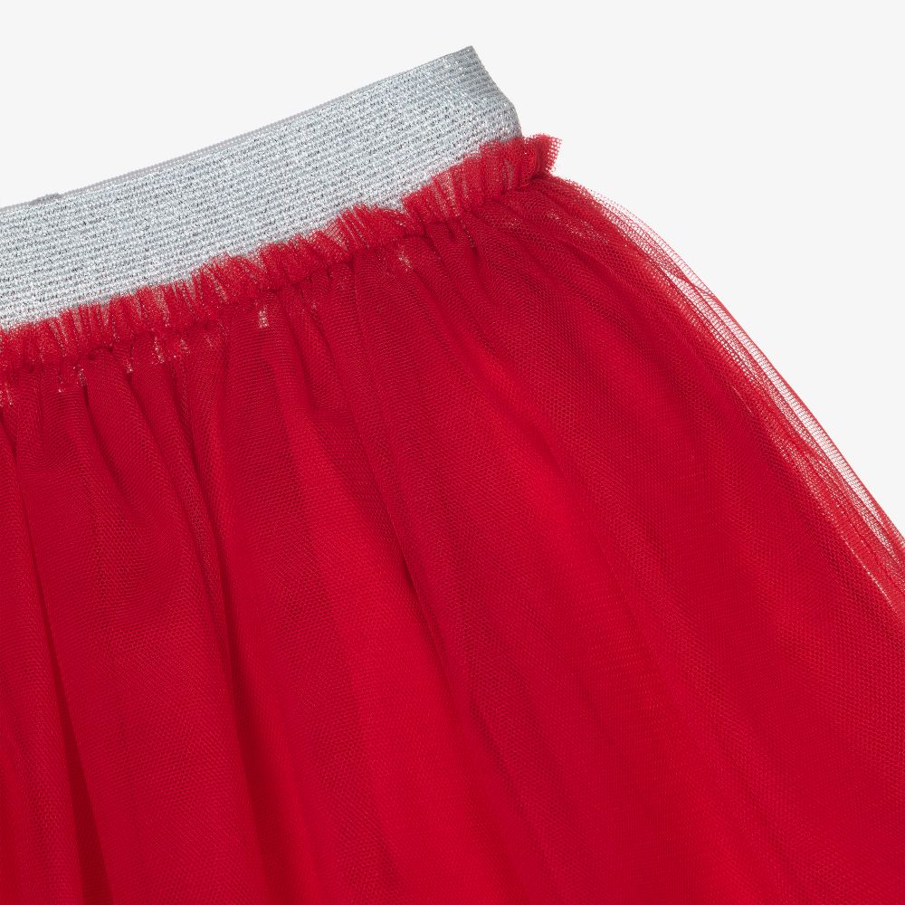 Il Gufo-Girls Red Tulle Skirt | Childrensalon Outlet